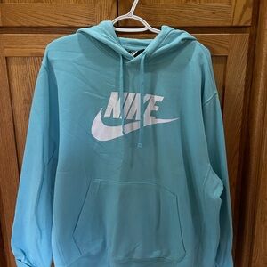 Nike Aqua Hoodie with White Logo